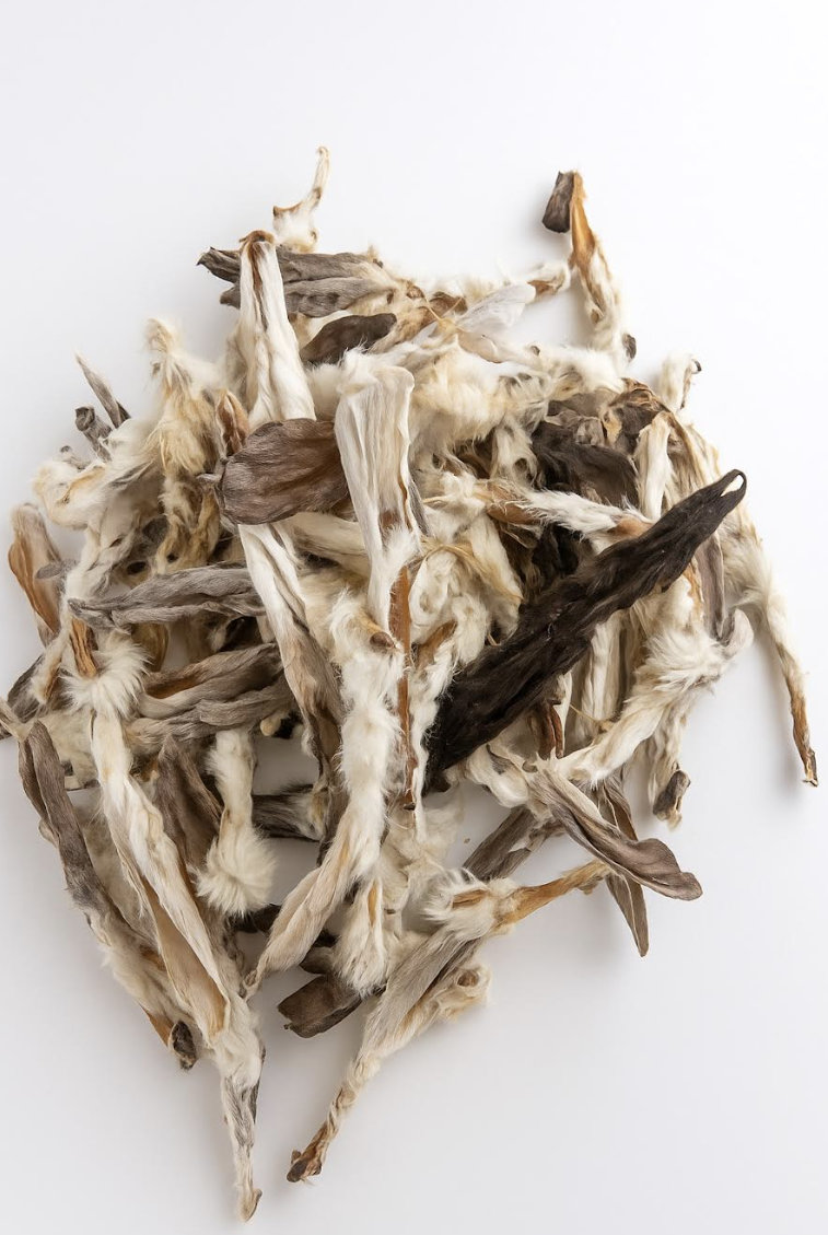 Natural Rabbit Ears with hair dog chew